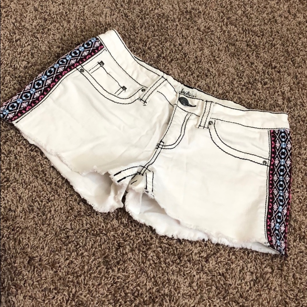 White jean shorts